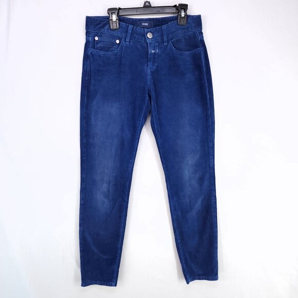 CLOSED Corduroy Jeans Womens 25 Blue Skinny Leg Low Rise Made in Italy Pants - Picture 1 of 13
